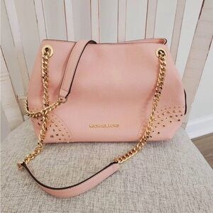 Michael Kors Blush Pink Shoulder Bag with Gold Chain